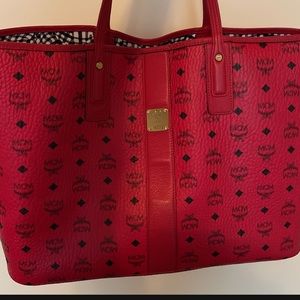 Large red Mcm tote